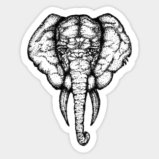 Elephant 1 - Black Sticker